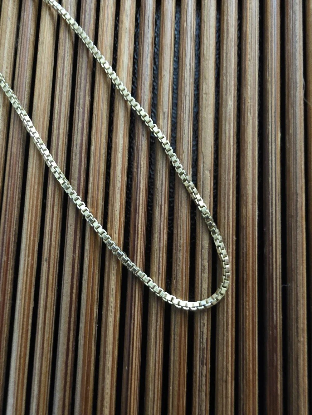 925 Silver Box Yellow Gold Chain